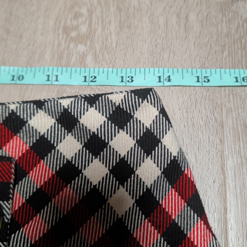 Who What Wear Mini Wrap Skirt Womens 2 Black Red Plaid Button Up Academia 28x17 - Picture 5 of 7